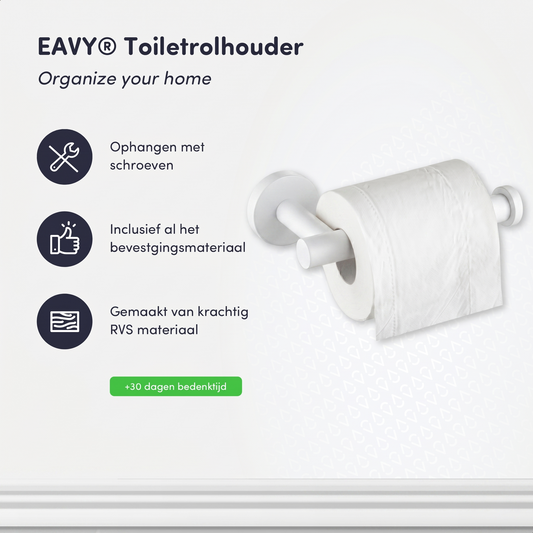 EAVY - Toiletrolhouder Wit- Boren - Schroef