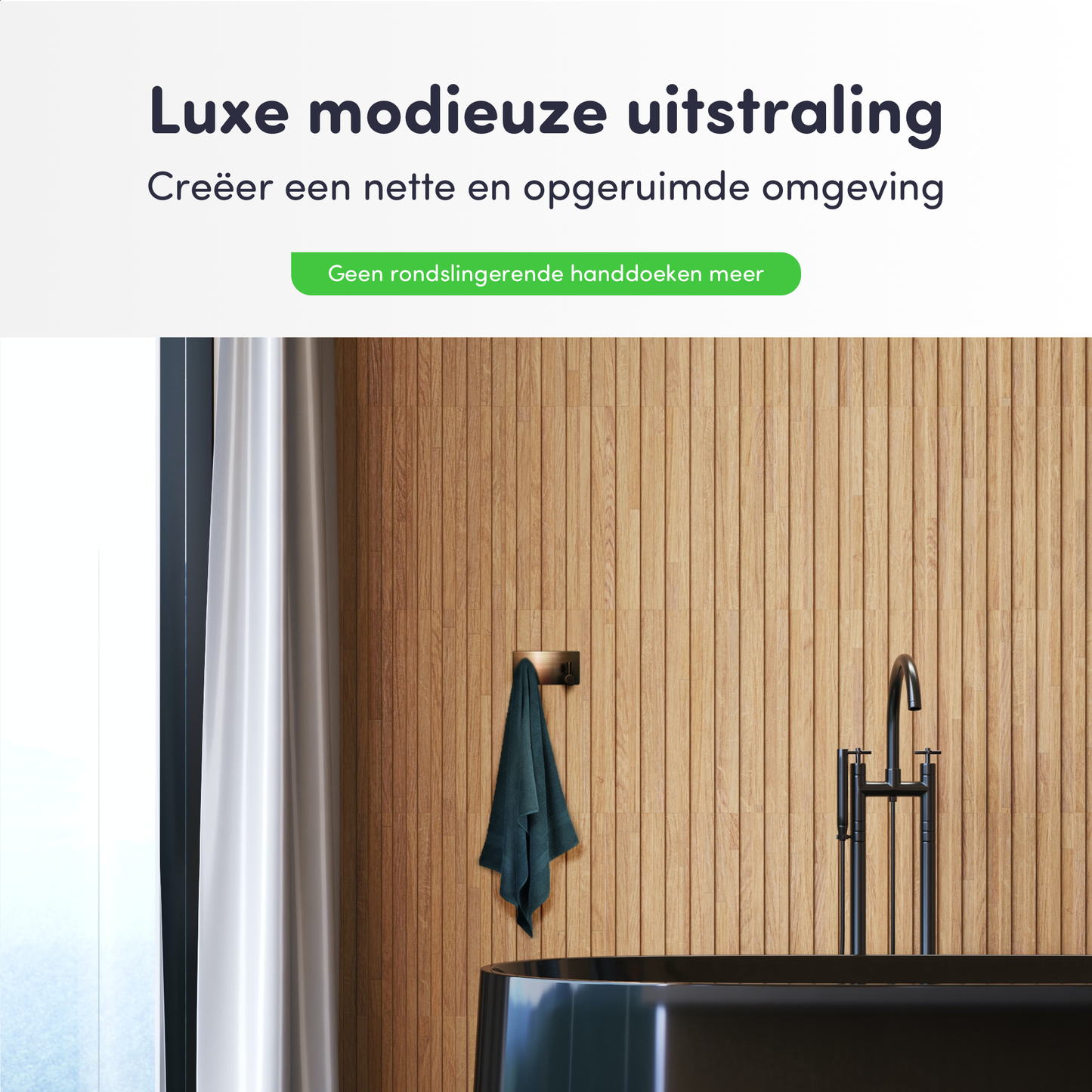 EAVY - Zelfklevende handdoekhaakjes RVS - Geborsteld Koper