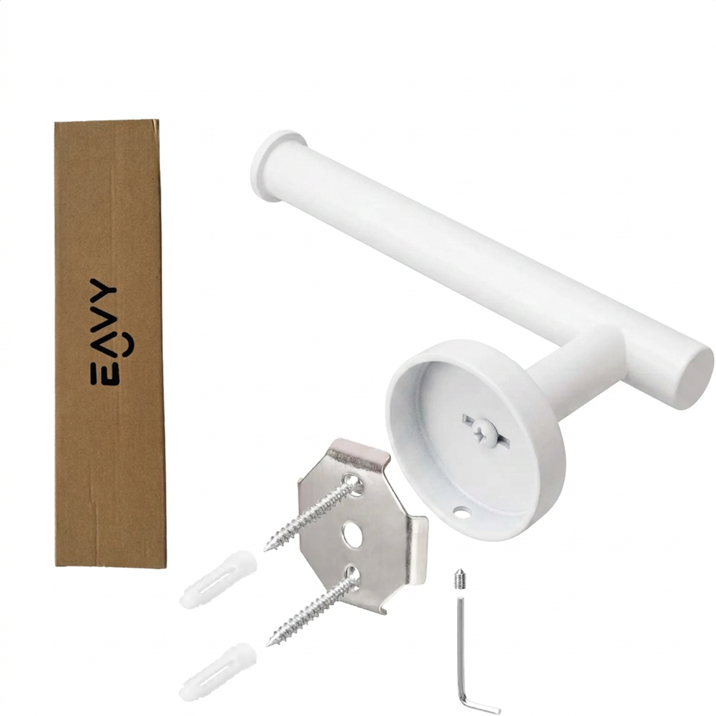 EAVY - Toiletrolhouder Wit- Boren - Schroef