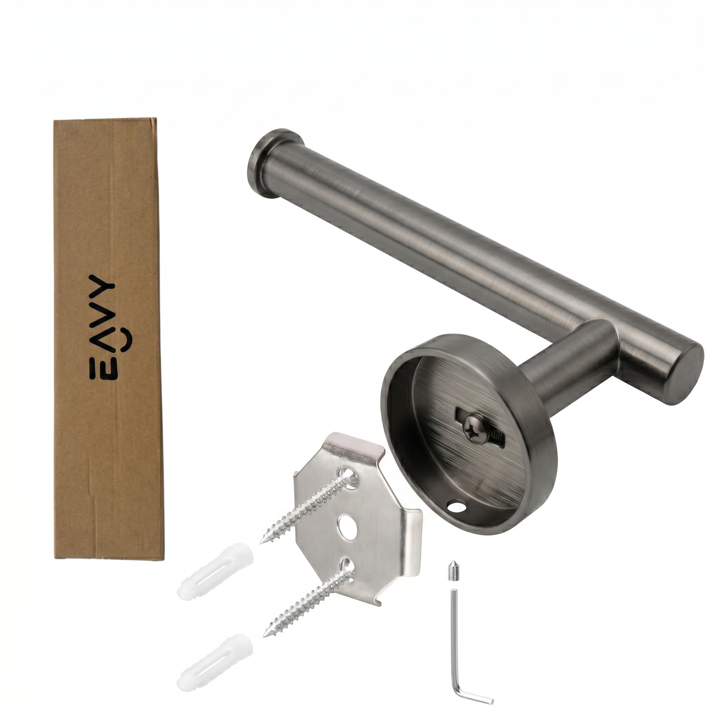 EAVY - Toiletrolhouder Gun Metal - Boren - Schroef