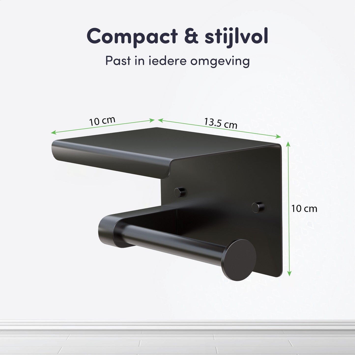 EAVY WC Rolhouder met Plankje - Zelfklevend of Boren - Gunmetal