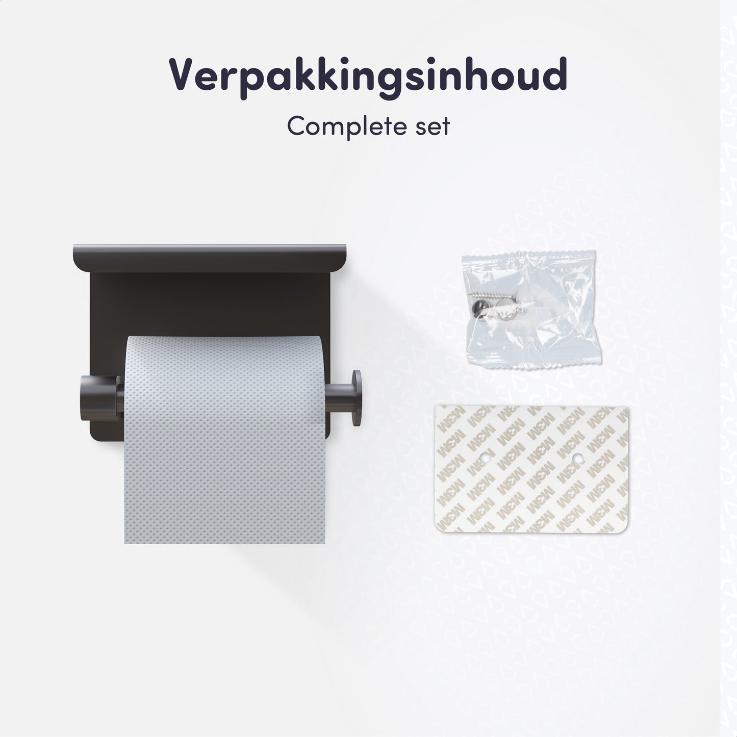 EAVY WC Rolhouder met Plankje - Zelfklevend of Boren - Gunmetal