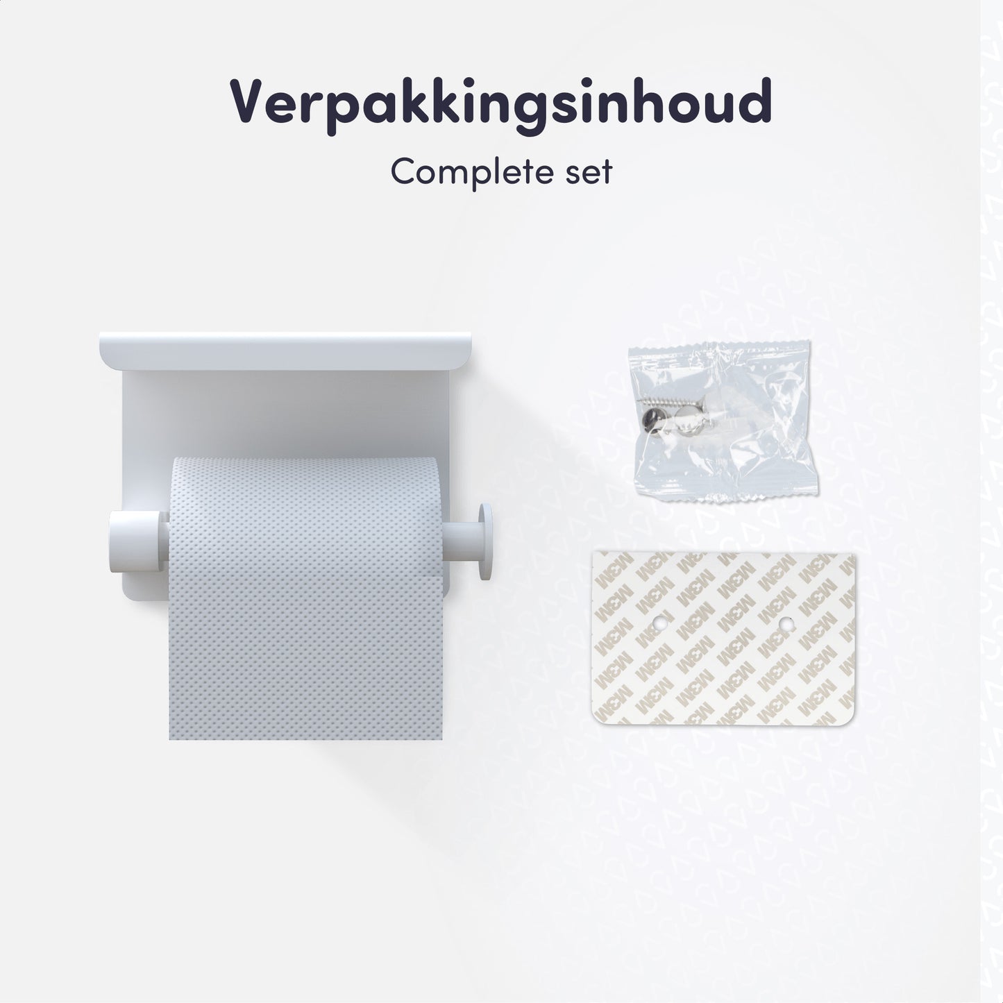 EAVY WC Rolhouder met Plankje - Zelfklevend of Boren - Wit