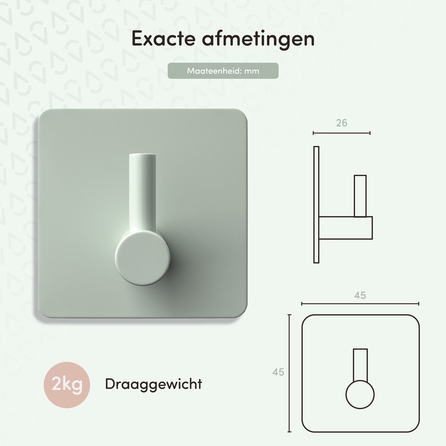 EAVY - Kinderkapstok - Zelfklevende handdoekhaakjes - Pastel Kleuren - Vierkant - RVS - 4 stuks