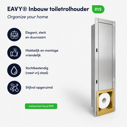 Inbouw toilet rolhouder Goud RVS