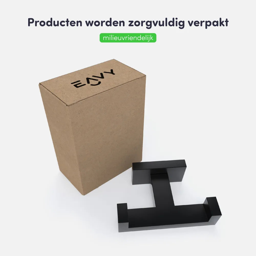 Verpakking van EAVY enkele handdoekhaak inclusief montagemateriaal