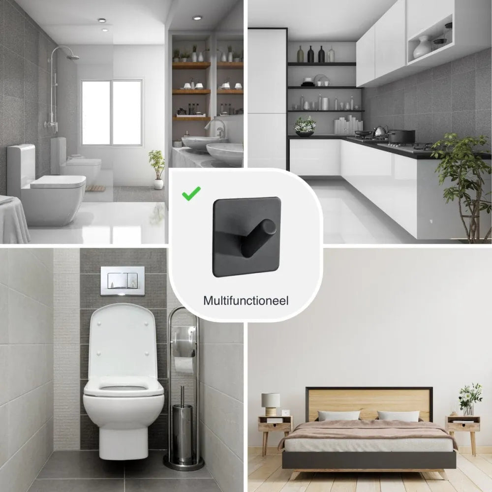 EAVY Handdoekhaakjes Zelfklevend - Set van 2 Handdoek Haakjes - Wandhaak - Handdoekhouder - Eavy.nl