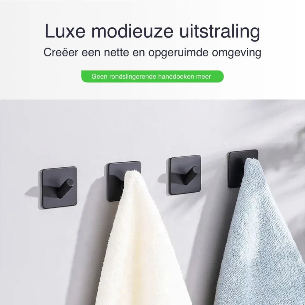 EAVY Handdoekhaakjes Zelfklevend - Set van 2 Handdoek Haakjes - Wandhaak - Handdoekhouder - Eavy.nl