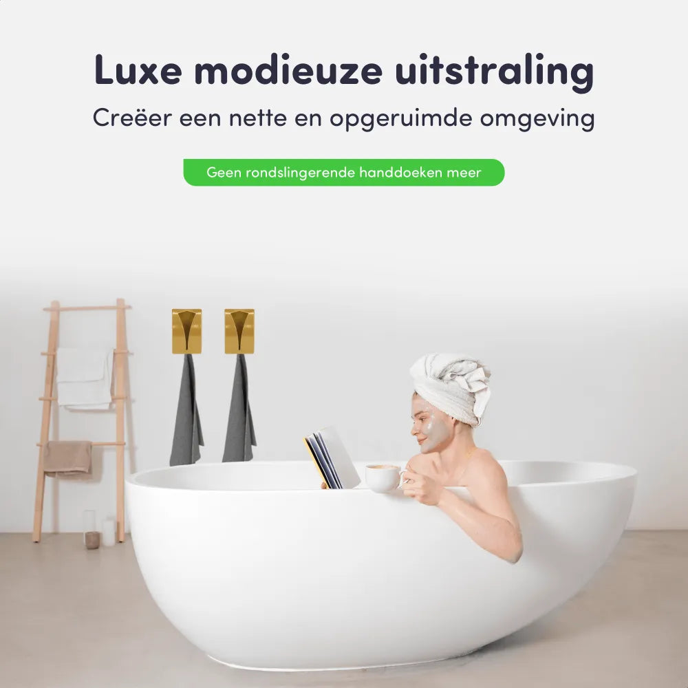 Luxe handdoekhaakjes modern goud