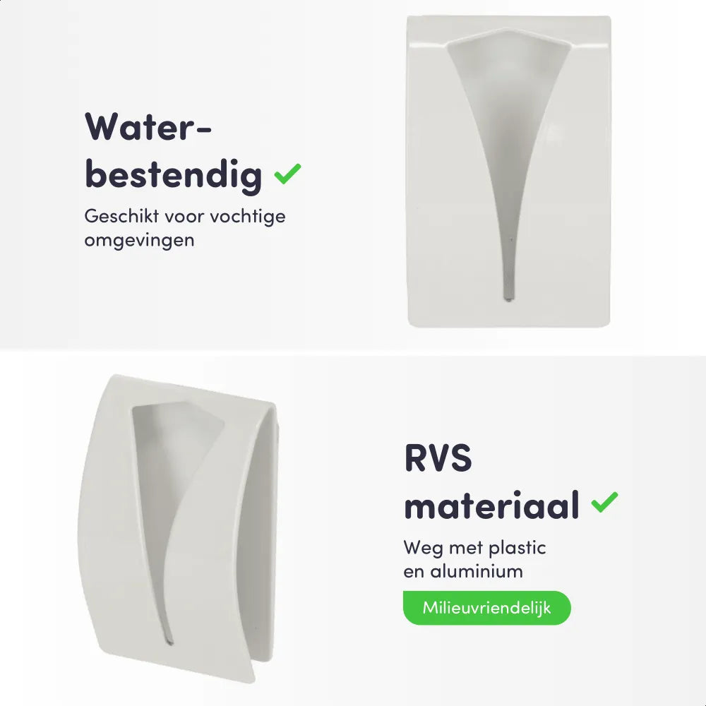 RVS handdoekhaakje wit