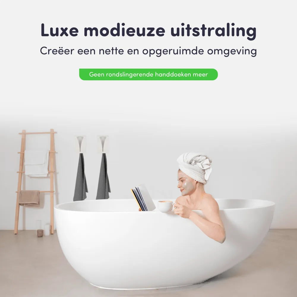 Luxe handdoekhaakjes zelfklevend wit