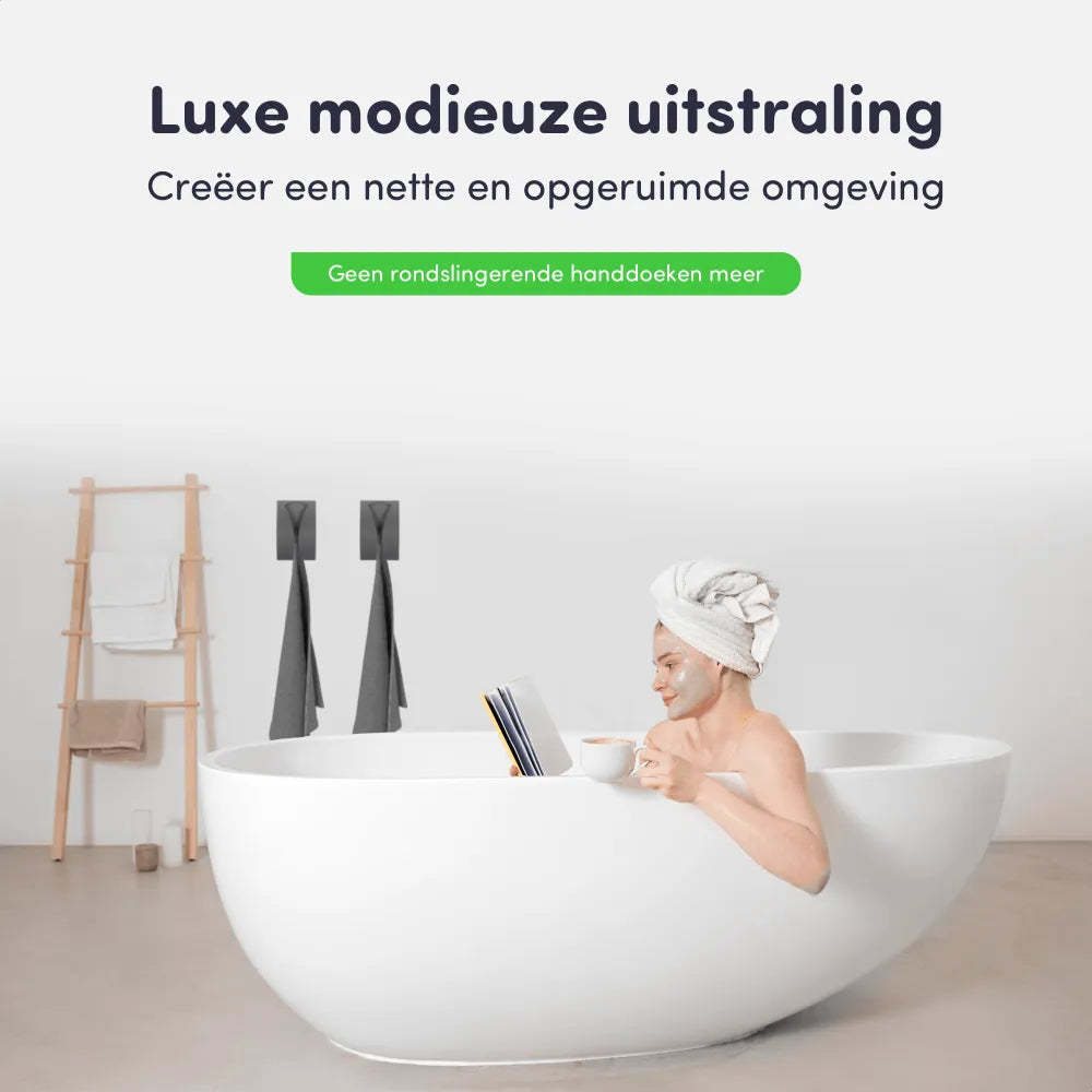Luxe handdoekhouders RVS zwart
