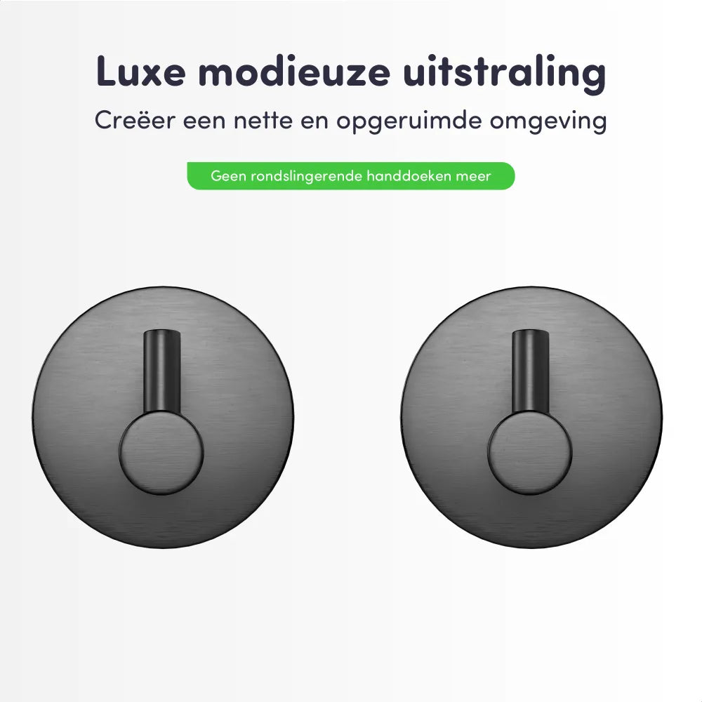 Zelfklevende handdoekhaakjes gunmetal