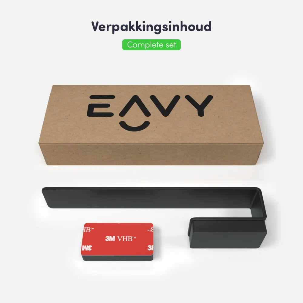 Verpakking van EAVY magnetische vaatdoekhouder met productinformatie
