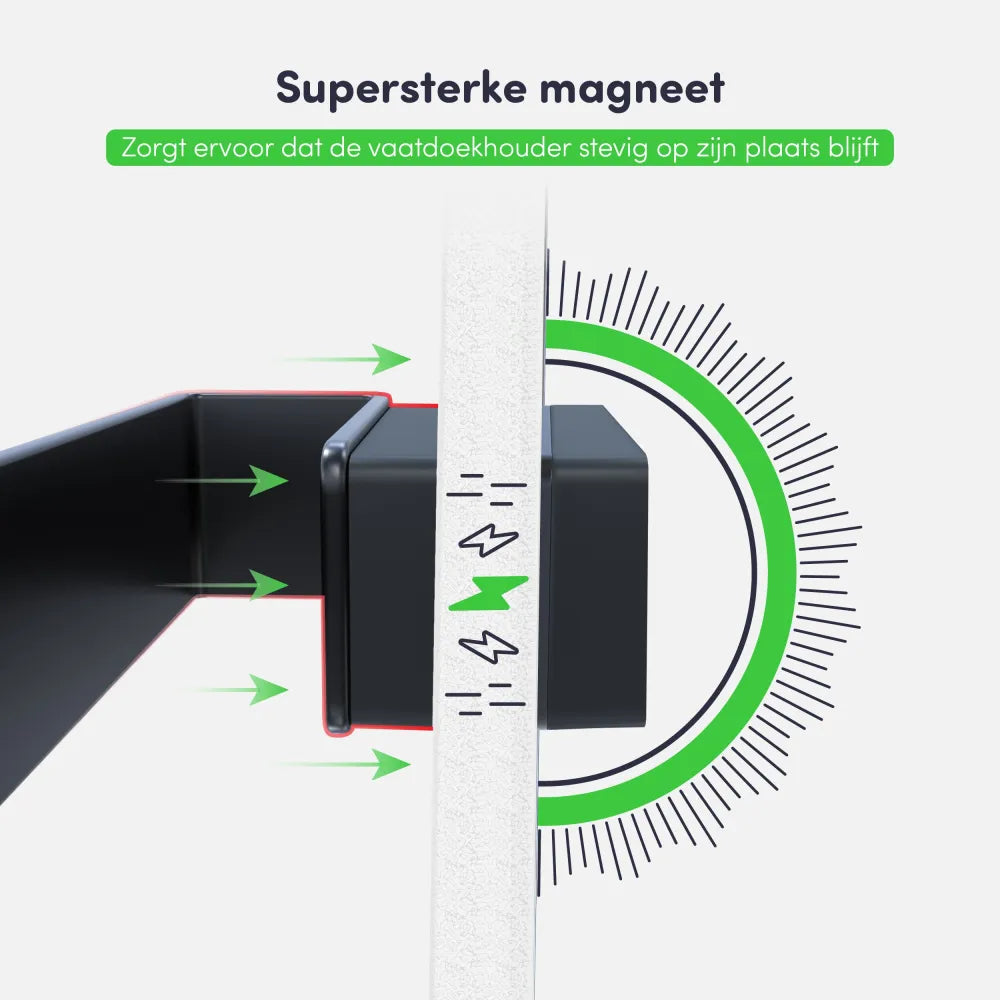 Installatie van EAVY magnetische vaatdoekhouder op koelkast