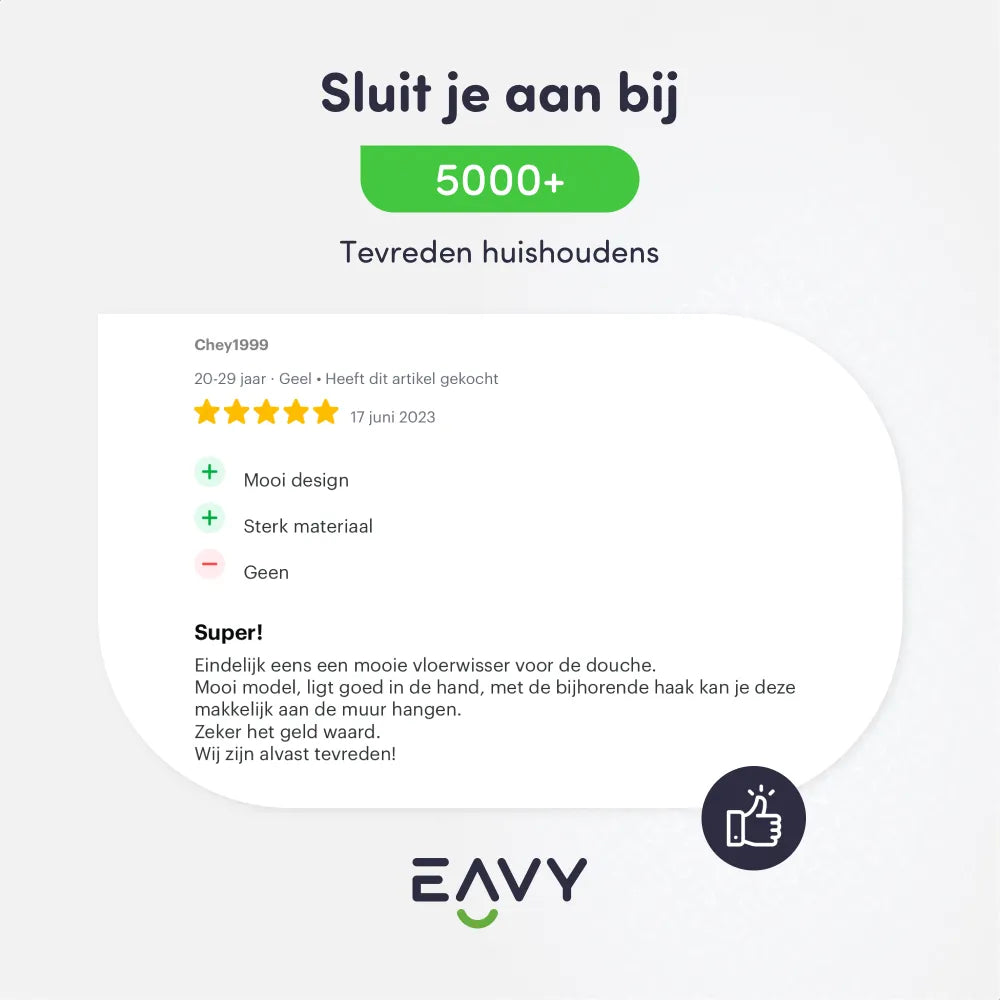 EAVY Vloerwisser RVS - 135 cm - Vloertrekker met Steel - Vloerwisser Badkamer - EAVY.NL