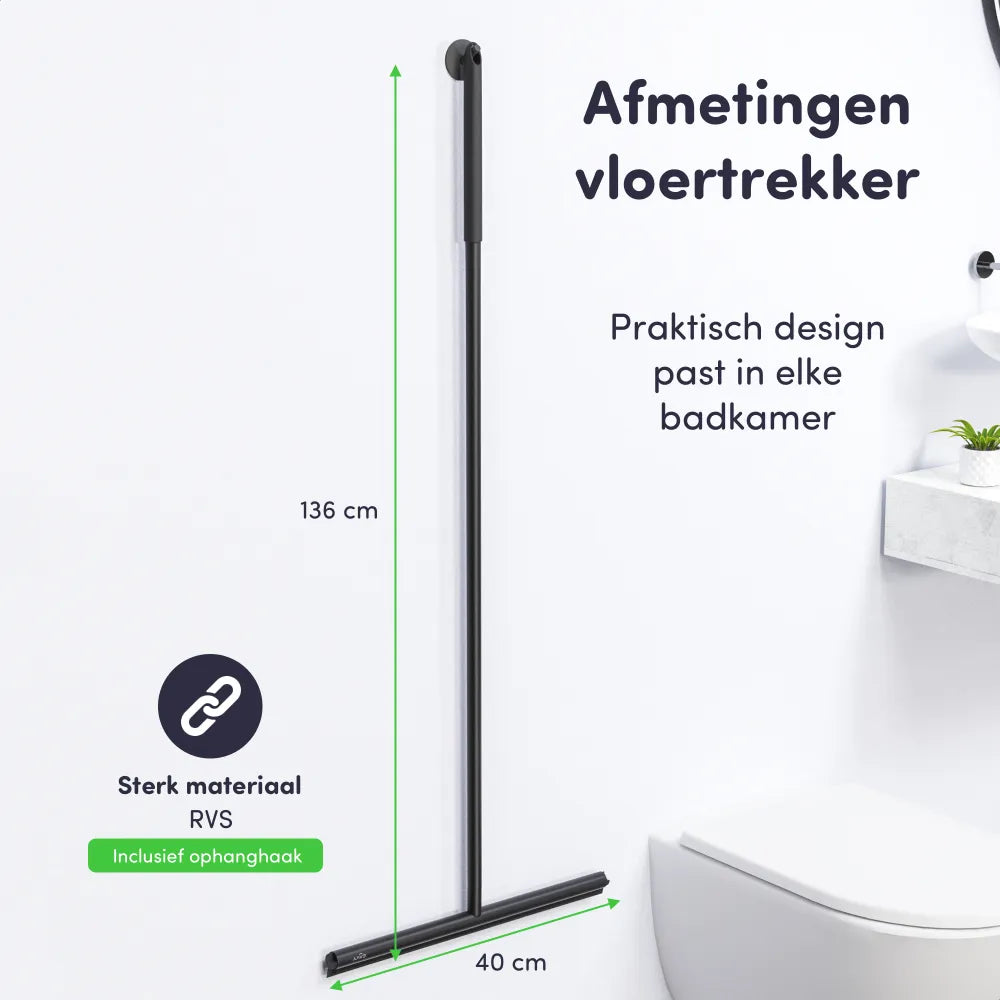 Vloerwisser zwart RVS