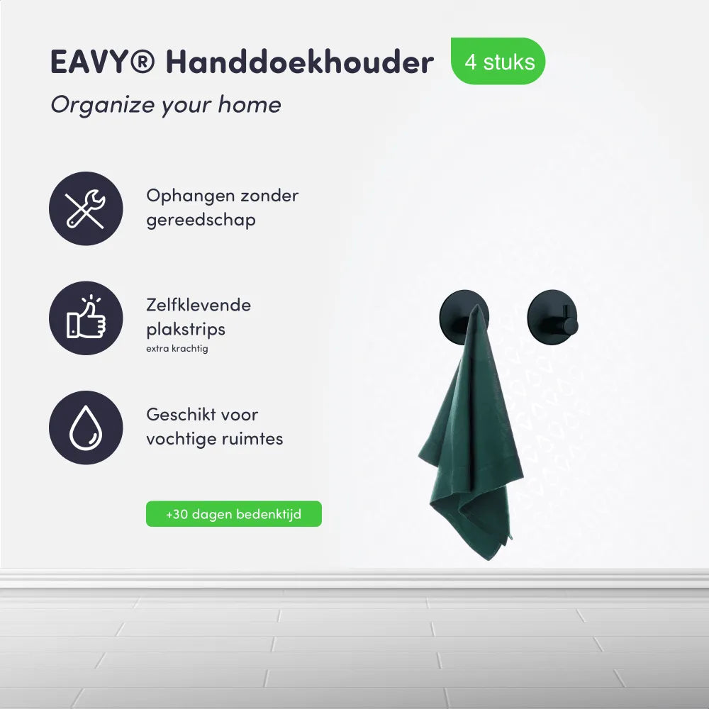 Zelfklevende Handdoekhaakjes Zwart