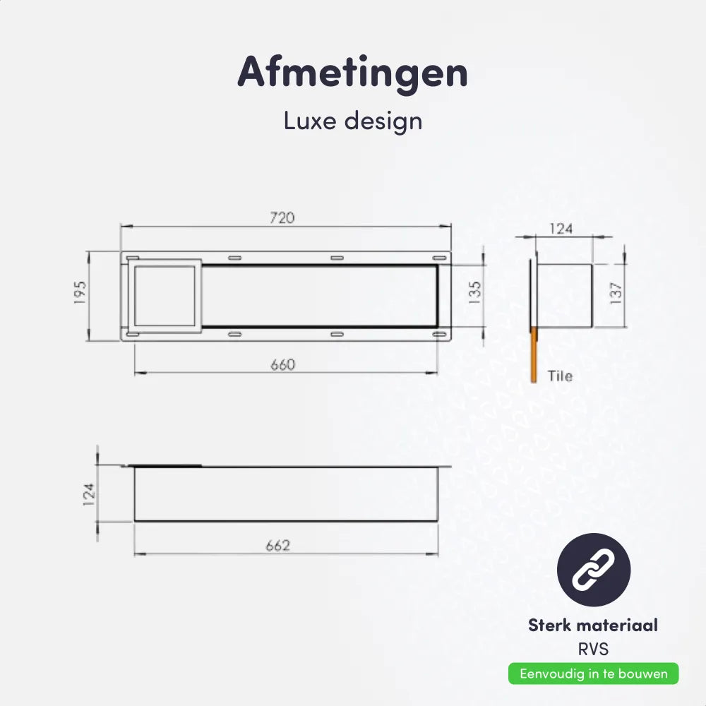 Inbouw toilet rolhouder zwart RVS - EAVY.NL