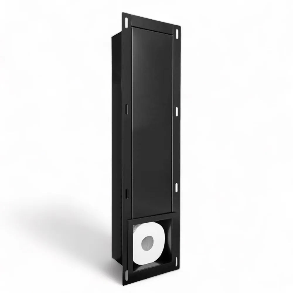 Inbouw toilet rolhouder zwart RVS - EAVY.NL