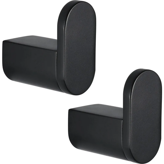 Set van 2 handdoekhaken Zwart - Boren - RVS - EAVY.NL