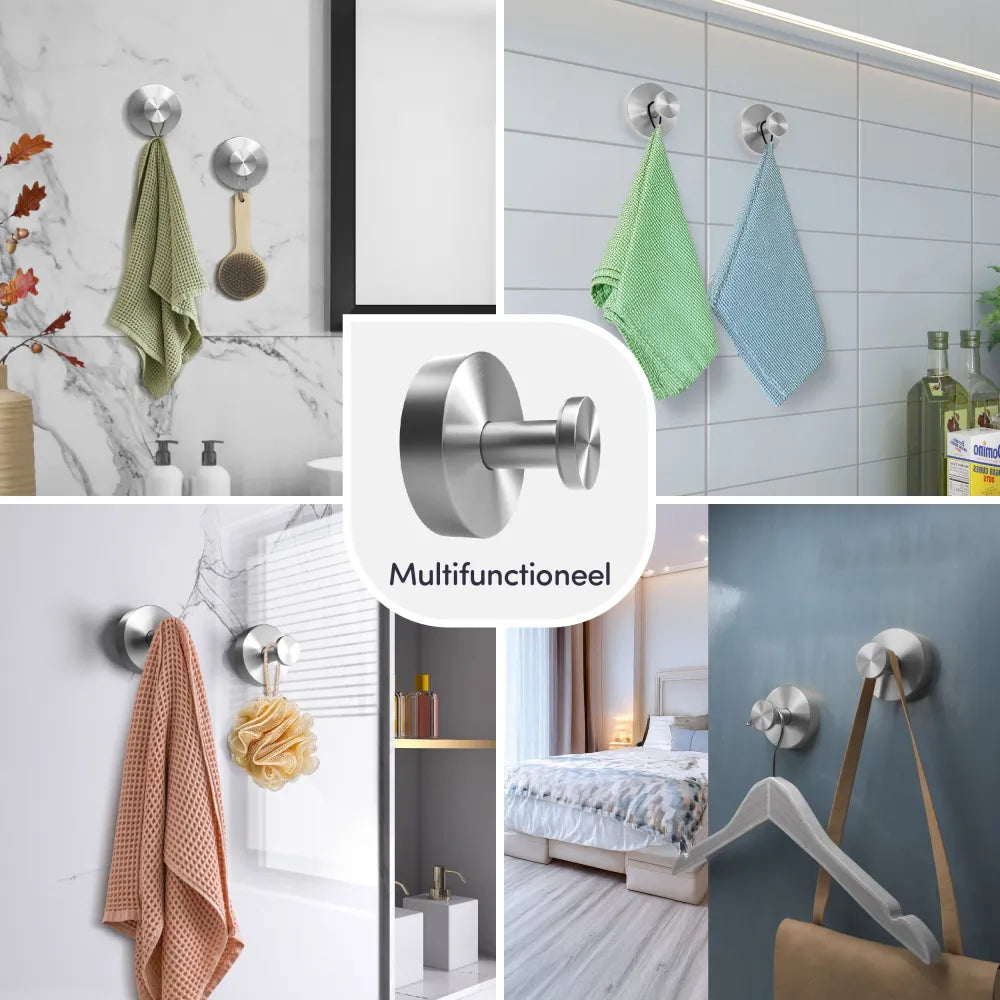 Lifestyle zuignaphaak - RVS - multifunctioneel