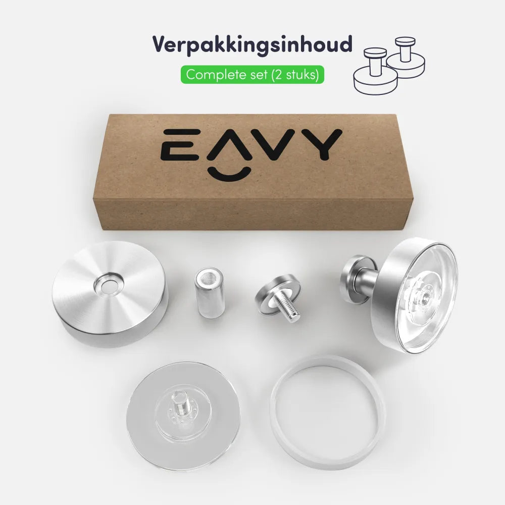 Zuignap met haak (2 stuks) - Handdoekhaakje - Zilver - RVS
