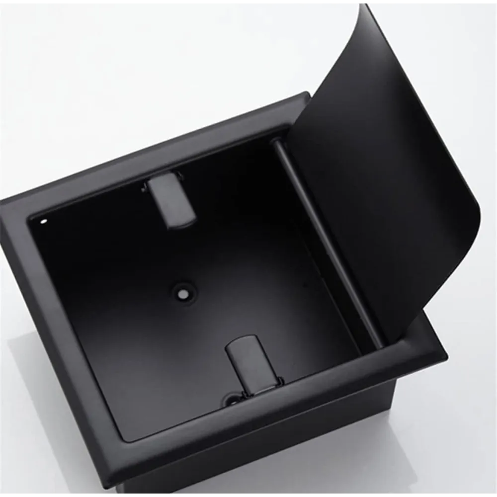 Zwarte inbouw toiletrolhouder voor in de muur - Eavy.nl