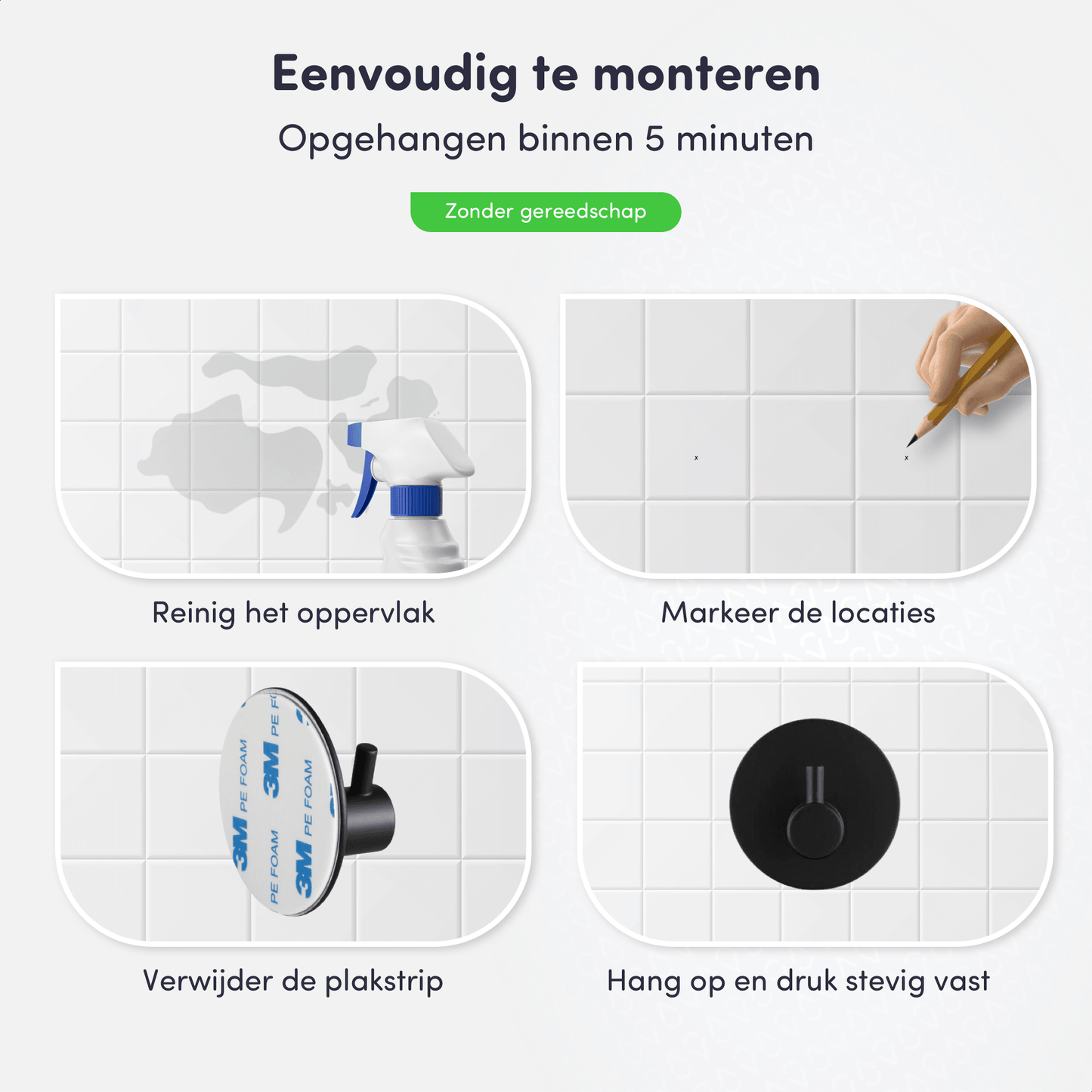 Zelfklevende handdoekhaakjes zonder boren