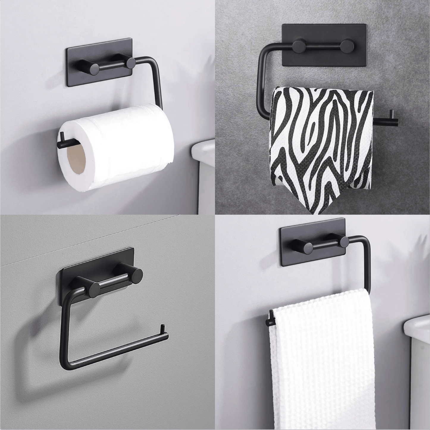 Toiletrolhouder zwart zelfklevend