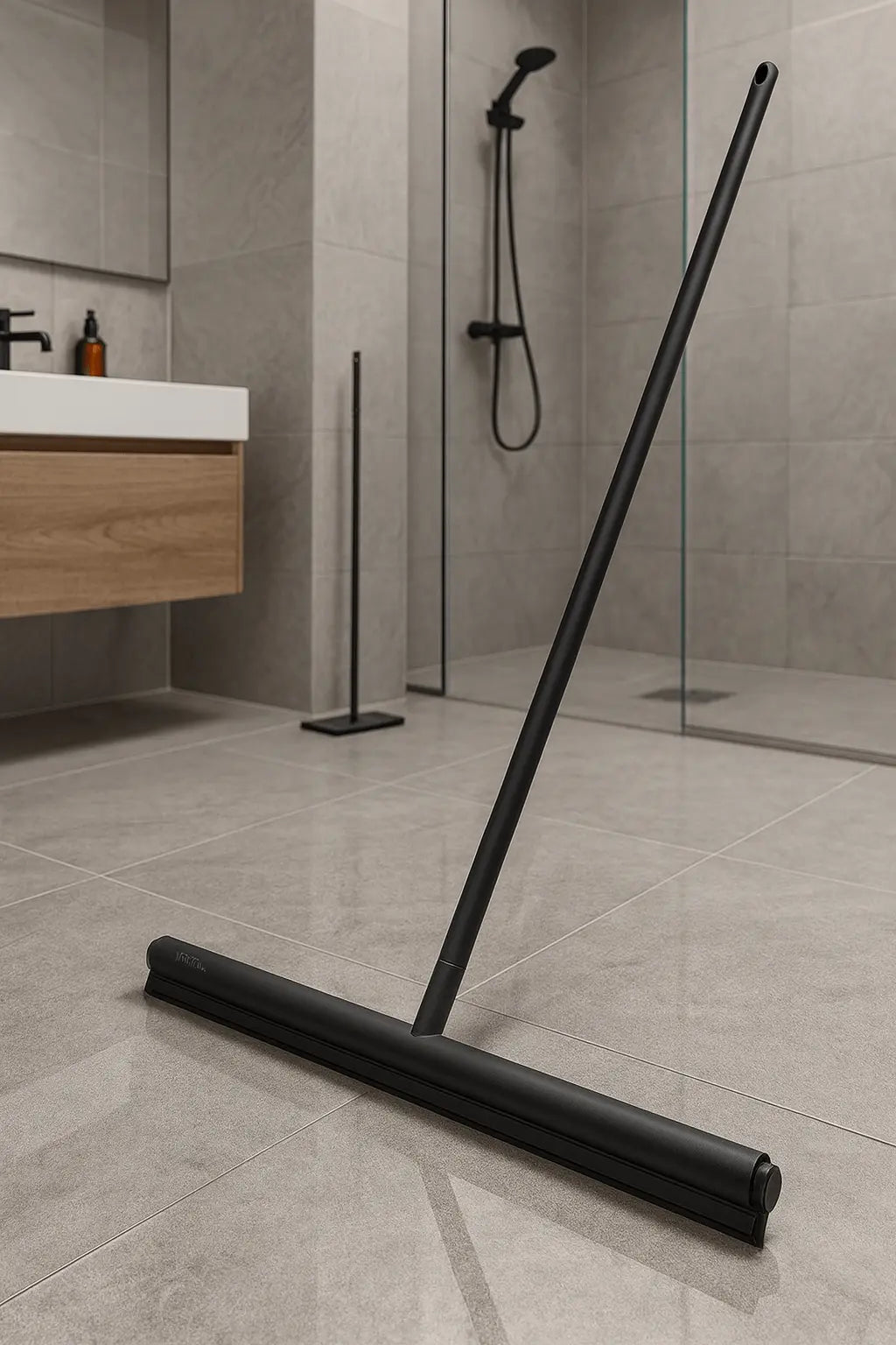 Hoe gebruik je een vloertrekker in de badkamer?