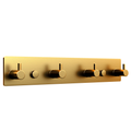 EAVY - Wandkapstok - Kapstok - 4 Haaks - 25 cm - RVS - Goud - Handdoekrek