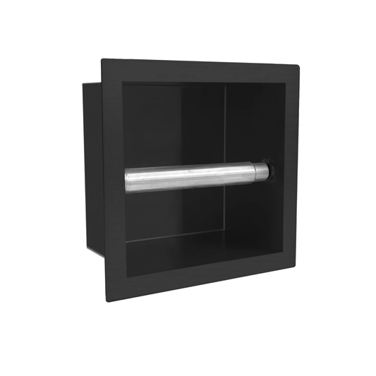 Toiletrolhouder Inbouw Zwart RVS - EAVY.NL