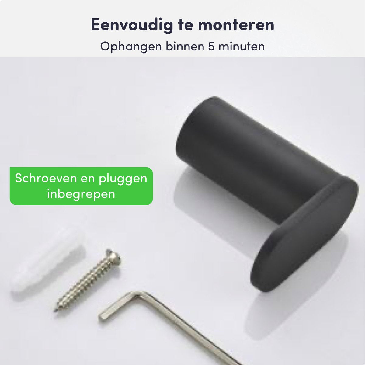 Set van 2 handdoekhaakjes - Boren - RVS - EAVY.NL