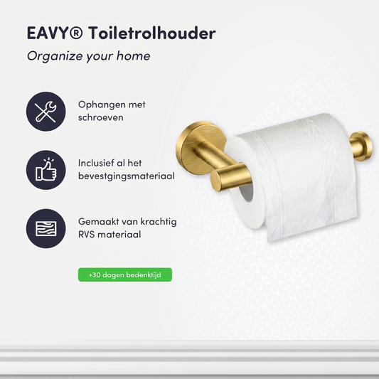 EAVY - Toiletrolhouder Goud - Boren - Schroef