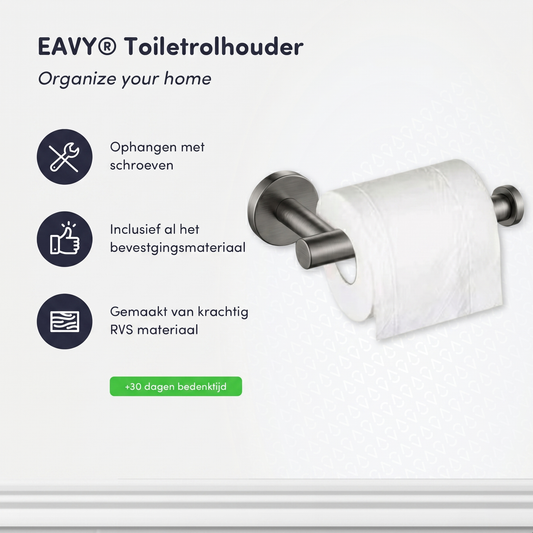 EAVY - Toiletrolhouder Gun Metal - Boren - Schroef