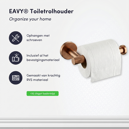 EAVY - Toiletrolhouder Geborsteld Koper - Boren - Schroef