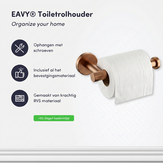 EAVY - Toiletrolhouder Geborsteld Koper - Boren - Schroef