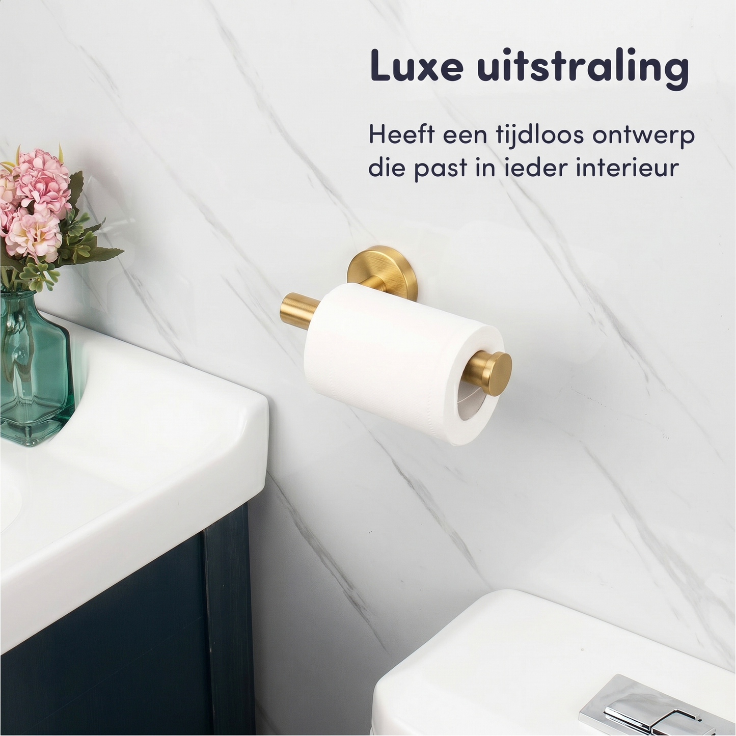 EAVY - Toiletrolhouder Goud - Boren - Schroef