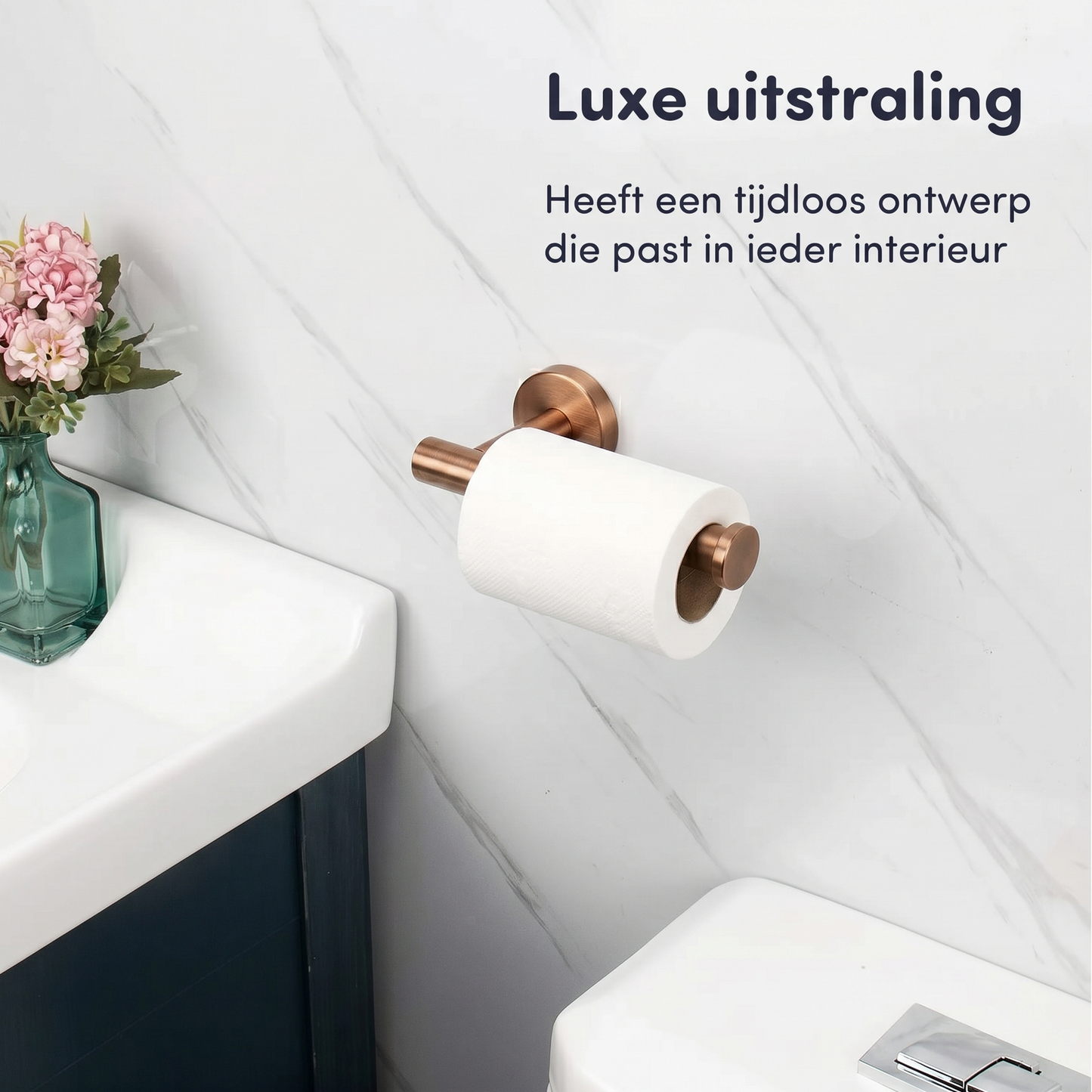 EAVY - Toiletrolhouder Geborsteld Koper - Boren - Schroef