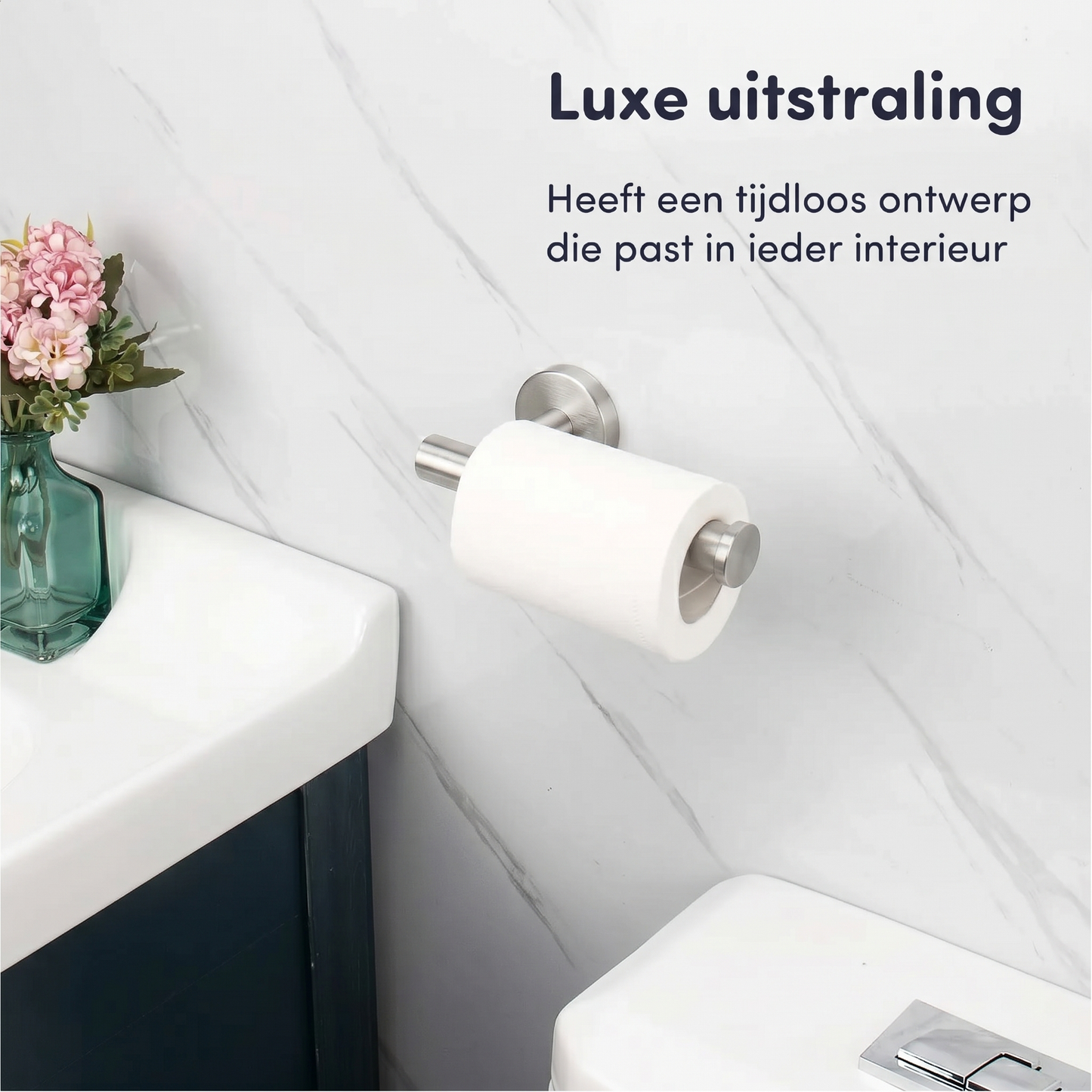 EAVY - Toiletrolhouder Zilver / RVS - Boren - Schroef