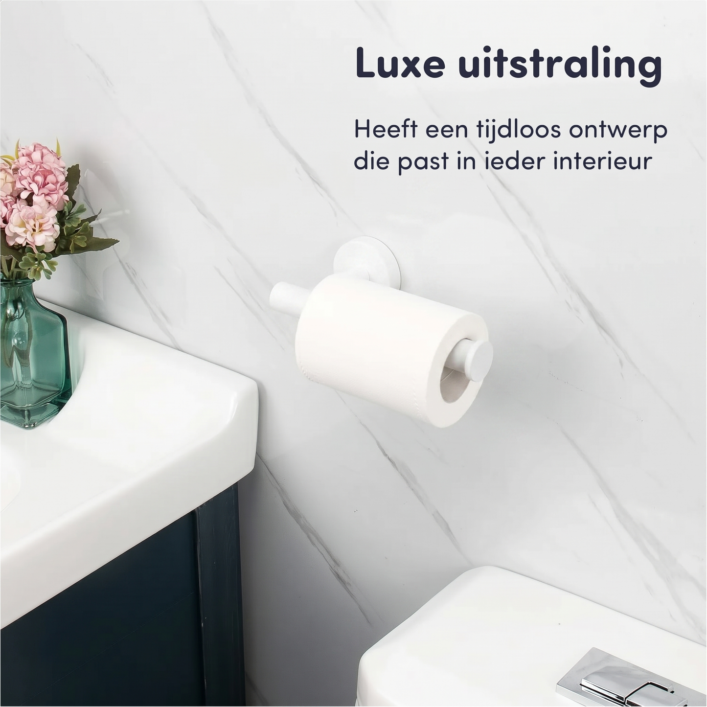 EAVY - Toiletrolhouder Wit- Boren - Schroef