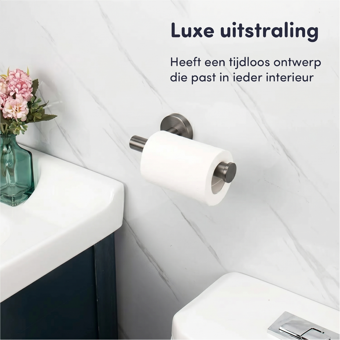 EAVY - Toiletrolhouder Gun Metal - Boren - Schroef