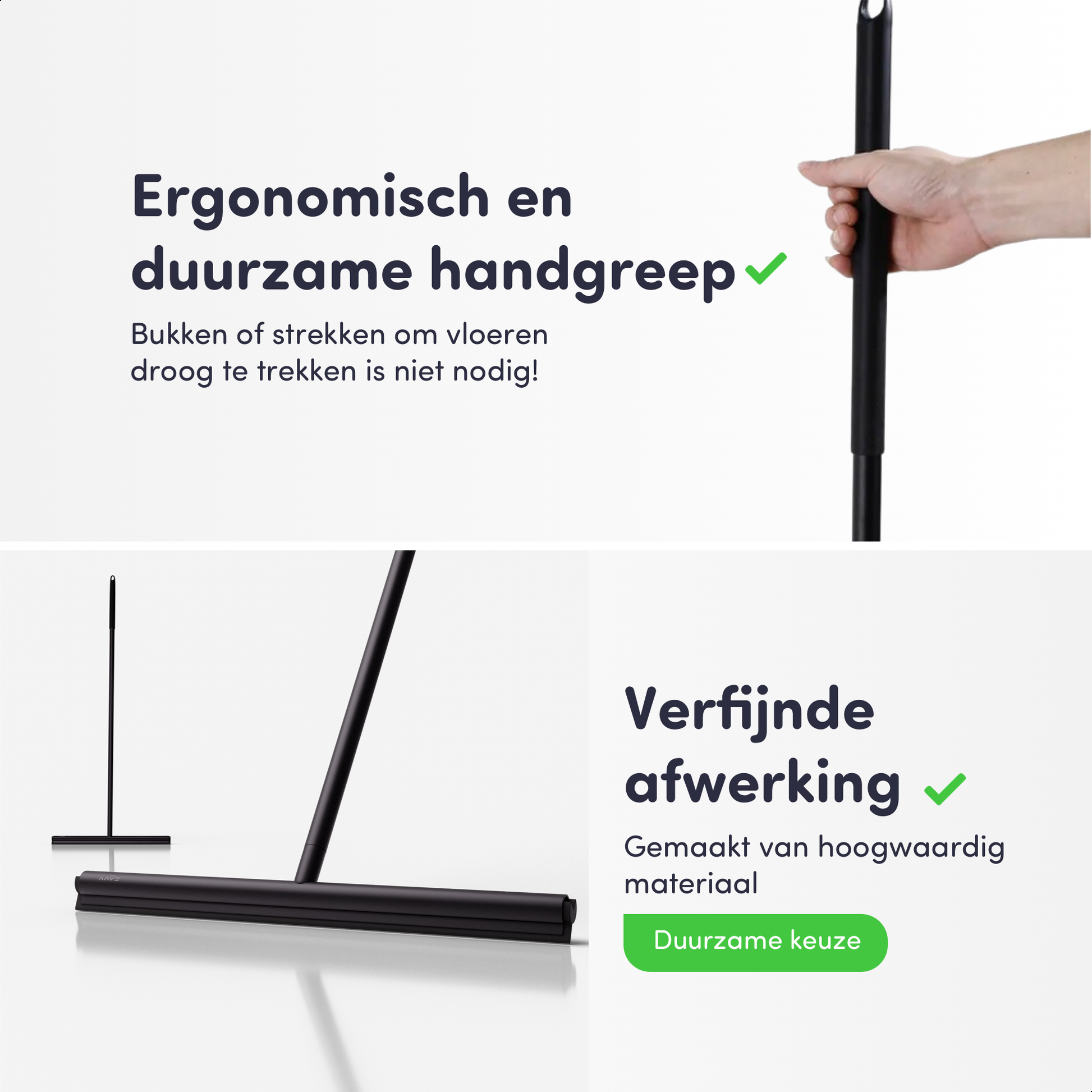 Vloerwisser zwart RVS