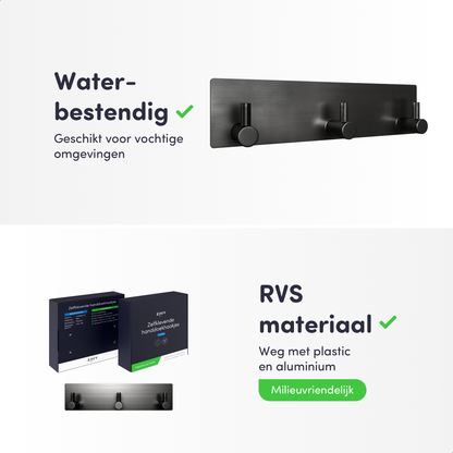EAVY - Zelfklevende handdoekhouder - Gunmetal - RVS - EAVY.NL