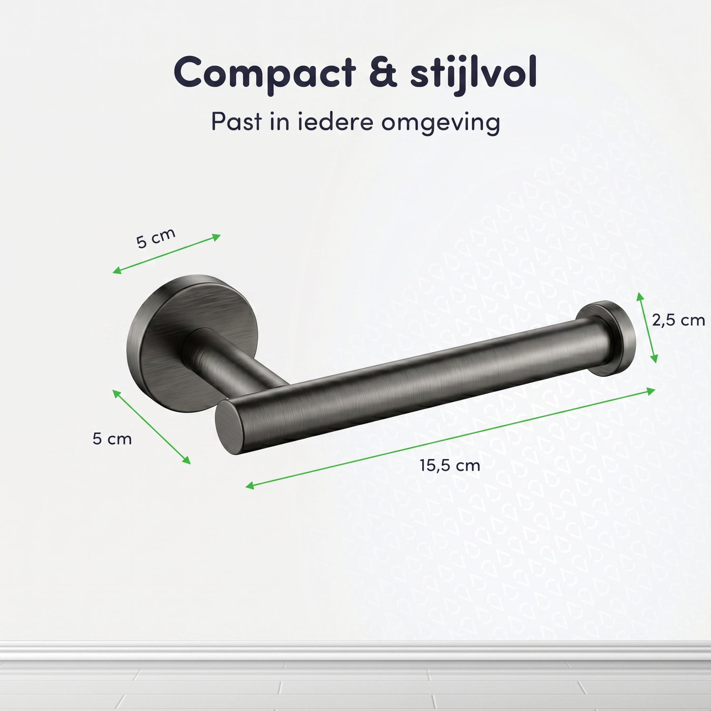 EAVY - Toiletrolhouder Gun Metal - Boren - Schroef