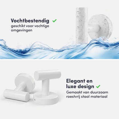 EAVY - Handdoekhaak set van 2 - Boren - Schroef - Wit
