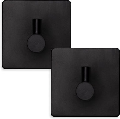 EAVY Handdoekhaakjes Zelfklevend Zwart - 2x Zelfklevende Haakjes - Handdoekhouder - Plakhaakjes - Wandhaak - EAVY.NL
