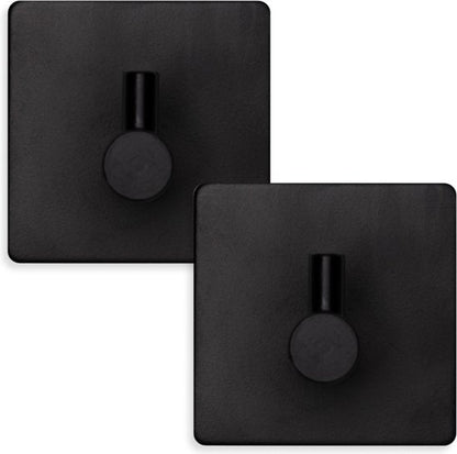 EAVY Handdoekhaakjes Zelfklevend Zwart - 2x Zelfklevende Haakjes - Handdoekhouder - Plakhaakjes - Wandhaak - EAVY.NL