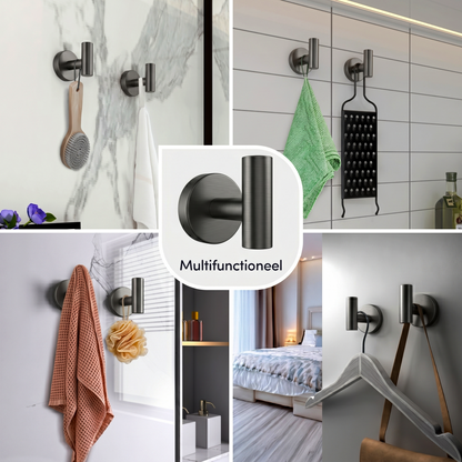 EAVY - Handdoekhaak set van 2 - Boren - Schroef - Gun Metal